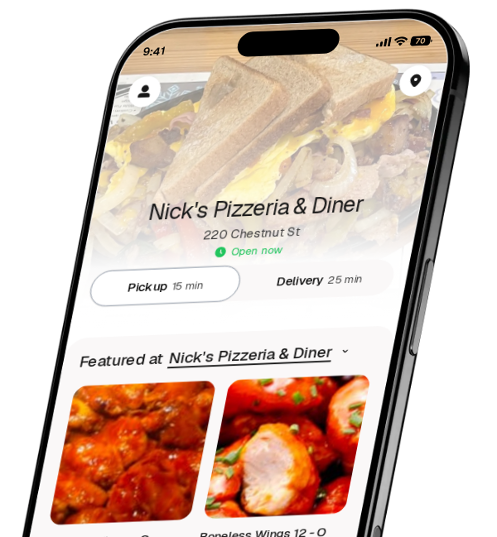 Nick's Pizzeria & Diner app preview