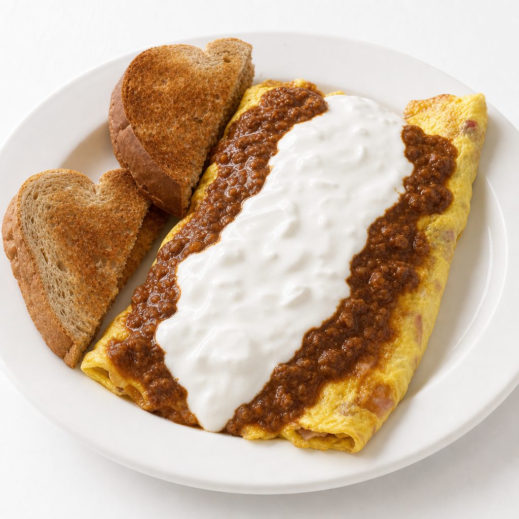 Chili Cheese Omelet.