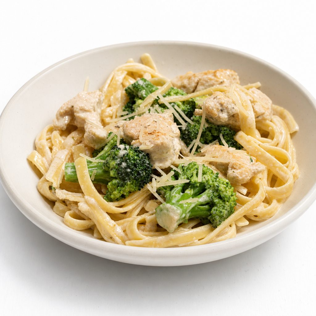 Chicken Broccoli Alfredo.