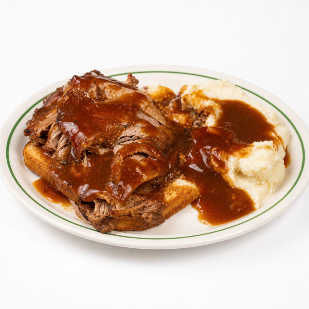 Open Faced Roast Beef.