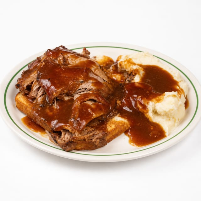 Open Faced Roast Beef.