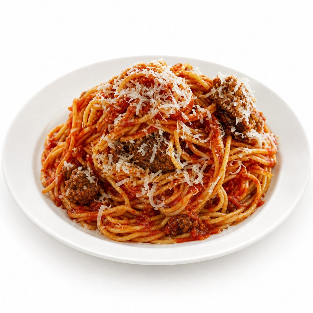 Kids Spaghetti W/ Meatballs.
