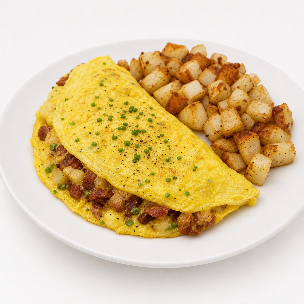 Corned Beef Hash Omelet.